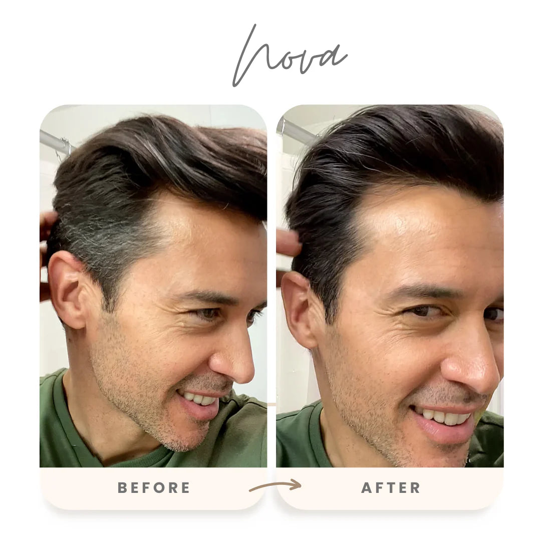 NovaHair® Sofort Farbshampoo [1+1 KOSTENLOS]| Haarfarbtransformation | Anti-Graue Haare