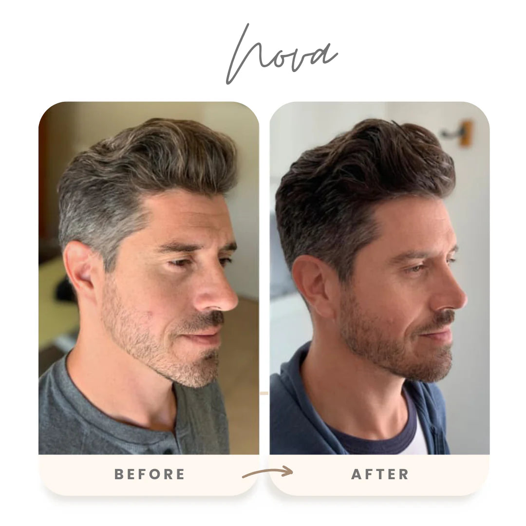 NovaHair® Sofort Farbshampoo [1+1 KOSTENLOS]| Haarfarbtransformation | Anti-Graue Haare